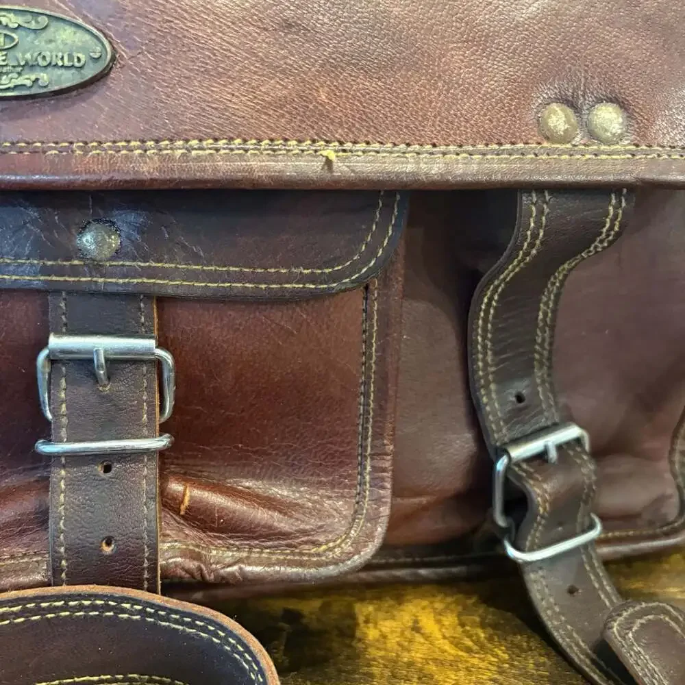 Handmade World Brown Leather Messenger Bag Laptop Satchel Briefcase Crossbody